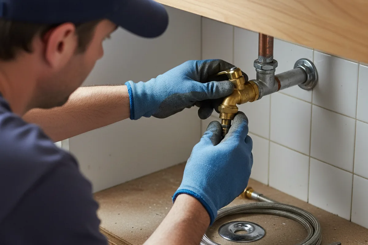 Shutoff valve and fitting work during Faucet and Fixture Repair in Chadwick
